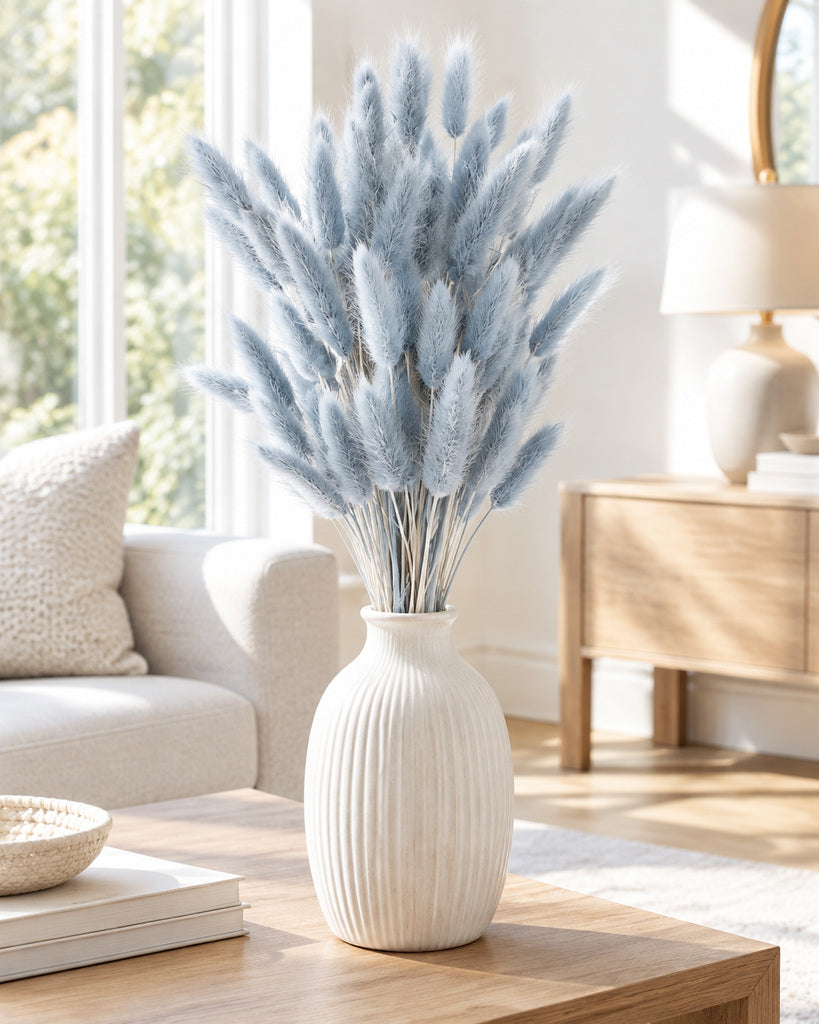 Blue Dried Pampas Grass - 16 in