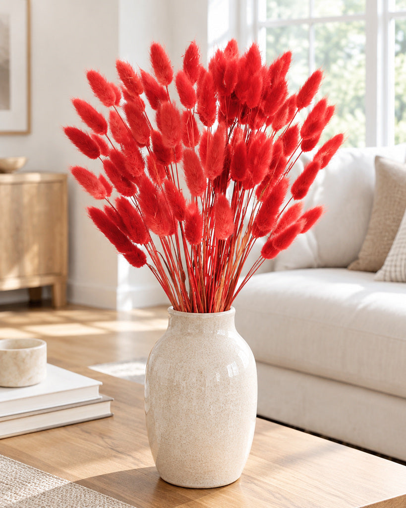 Red Dried Pampas Grass - 17 in