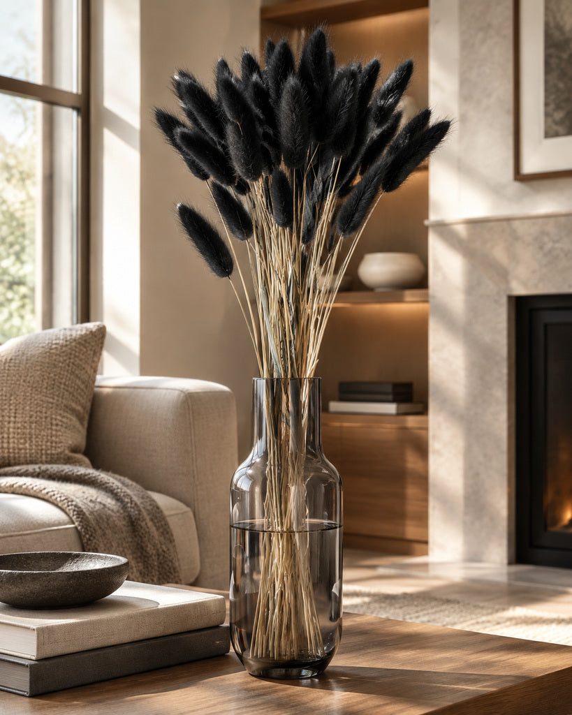 Black Dried Pampas Grass - 16 in