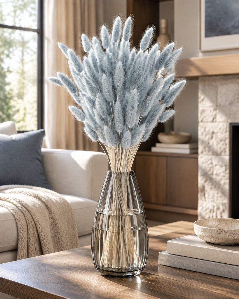Blue Dried Pampas Grass - 16 in