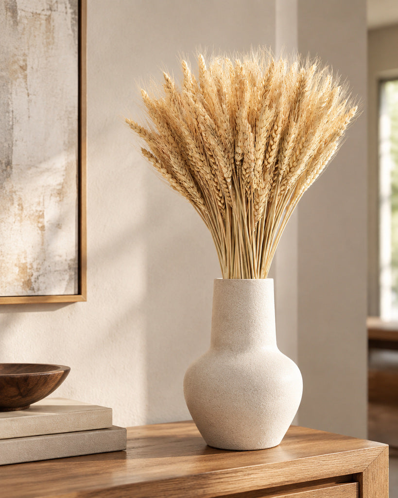 Natural Golden Dried Wheat Stalks - 17.7 in