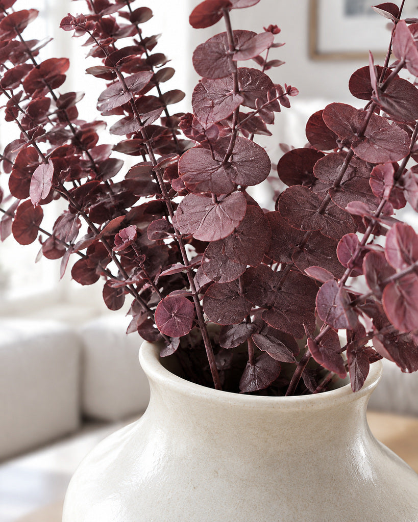 20 Pcs Red Preserved Eucalyptus Stems - 17 in
