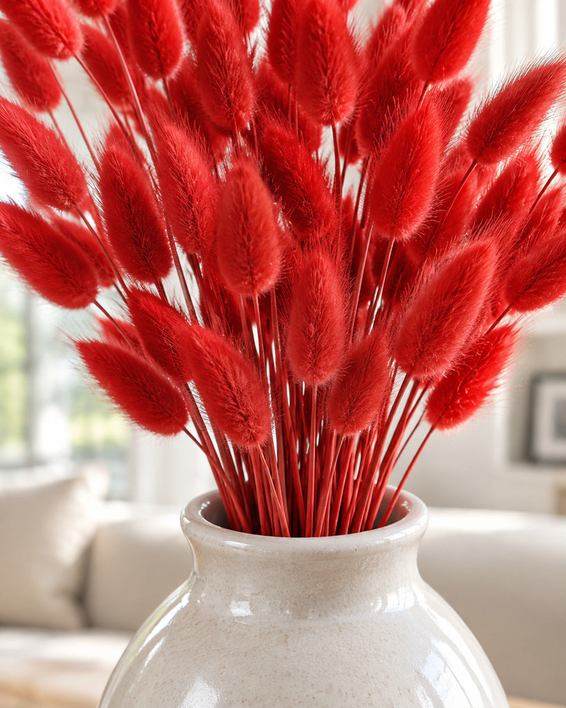 Red Dried Pampas Grass - 17 in