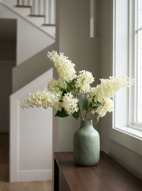 Ivory Soft-Rubber Lilac Stem - 72 cm
