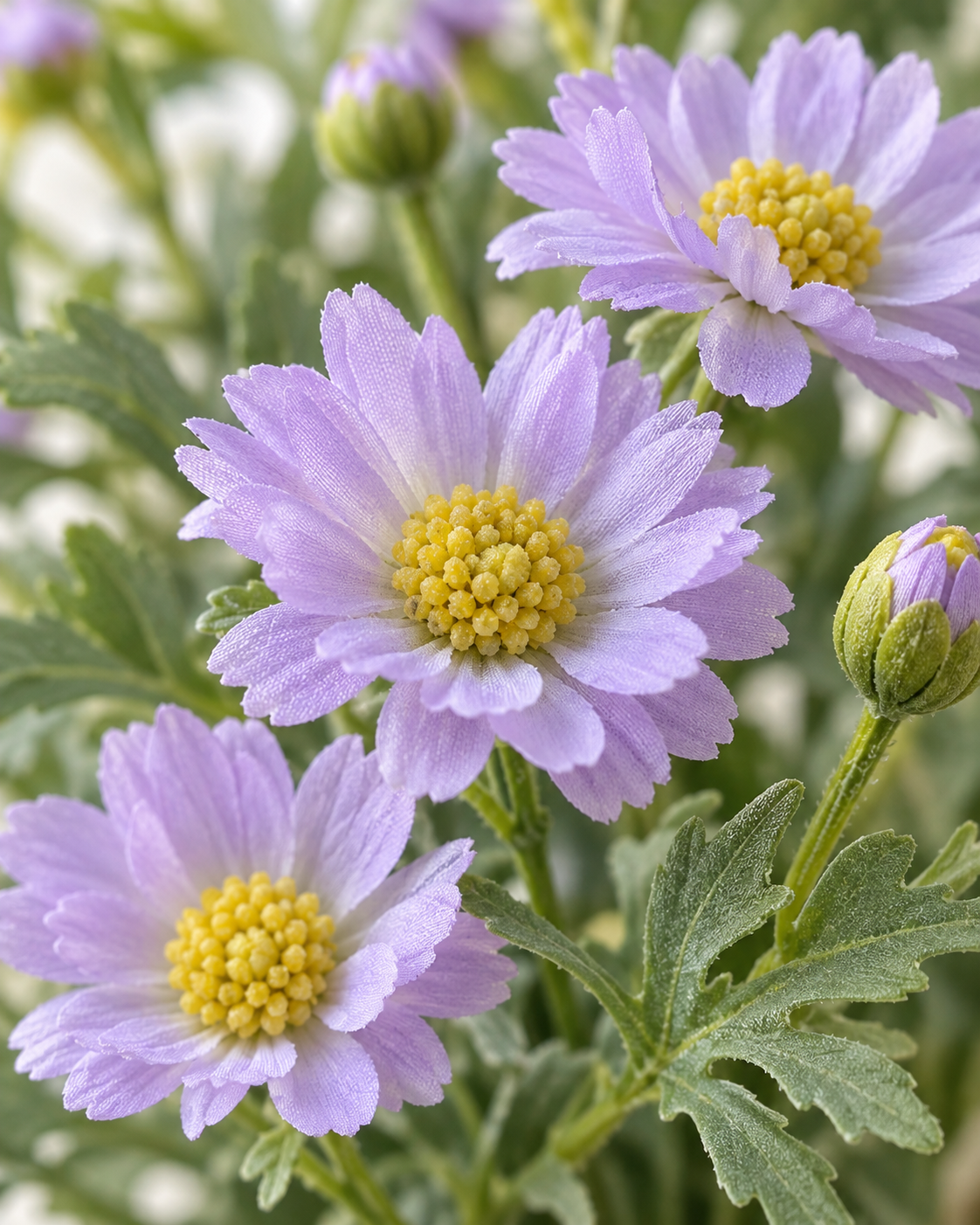 Soft Lilac Daisy Faux Floral Bouquet (5 Stems)