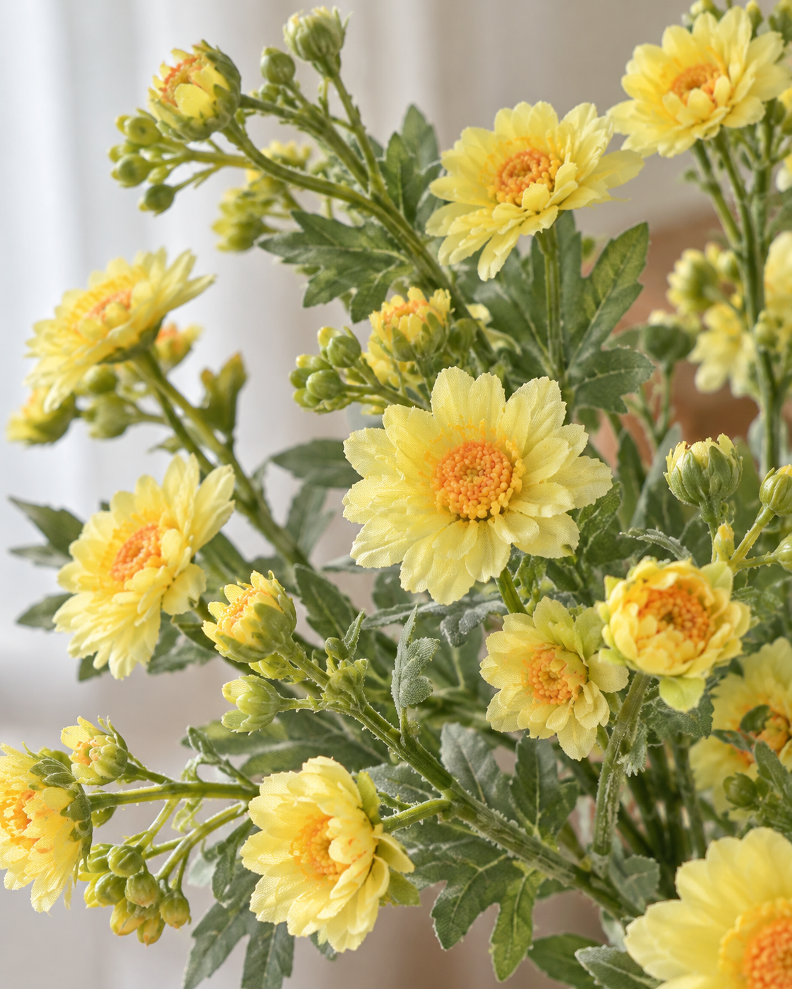 Sunlit Yellow Daisy Faux Floral Bouquet (5 Stems)