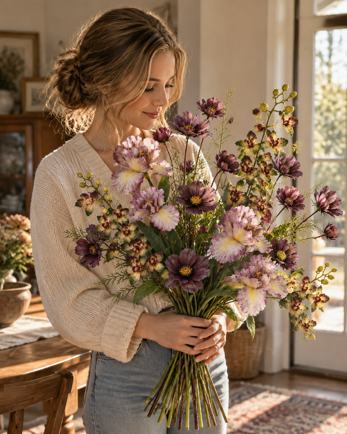 Moody Mauve Garden Faux Flower Bundle