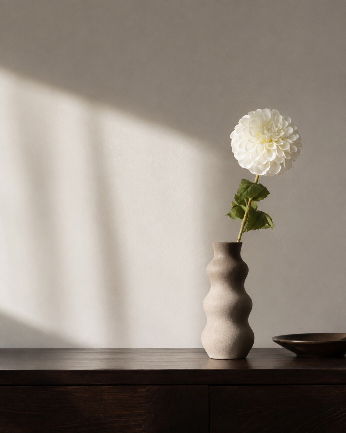 White Fabric Artificial Chrysanthemum Stem - 57 cm