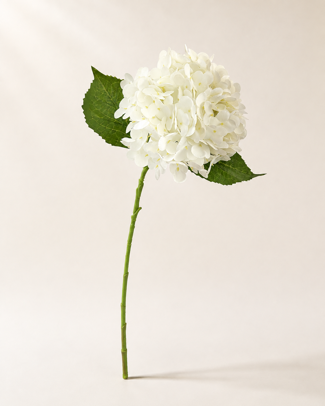 White Fabric Artificial Hydrangea Stem - 51 cm