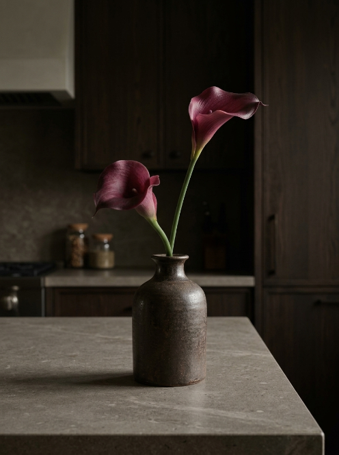 Burgundy Plastic and Soft-Rubber Calla Lily - 55 cm