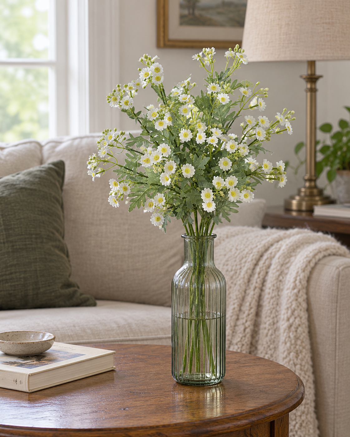 Meadow White Daisy Faux Floral Bouquet (5 Stems)