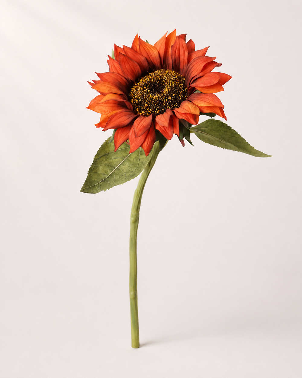 Burnt Orange Artificial Sunflower Stem