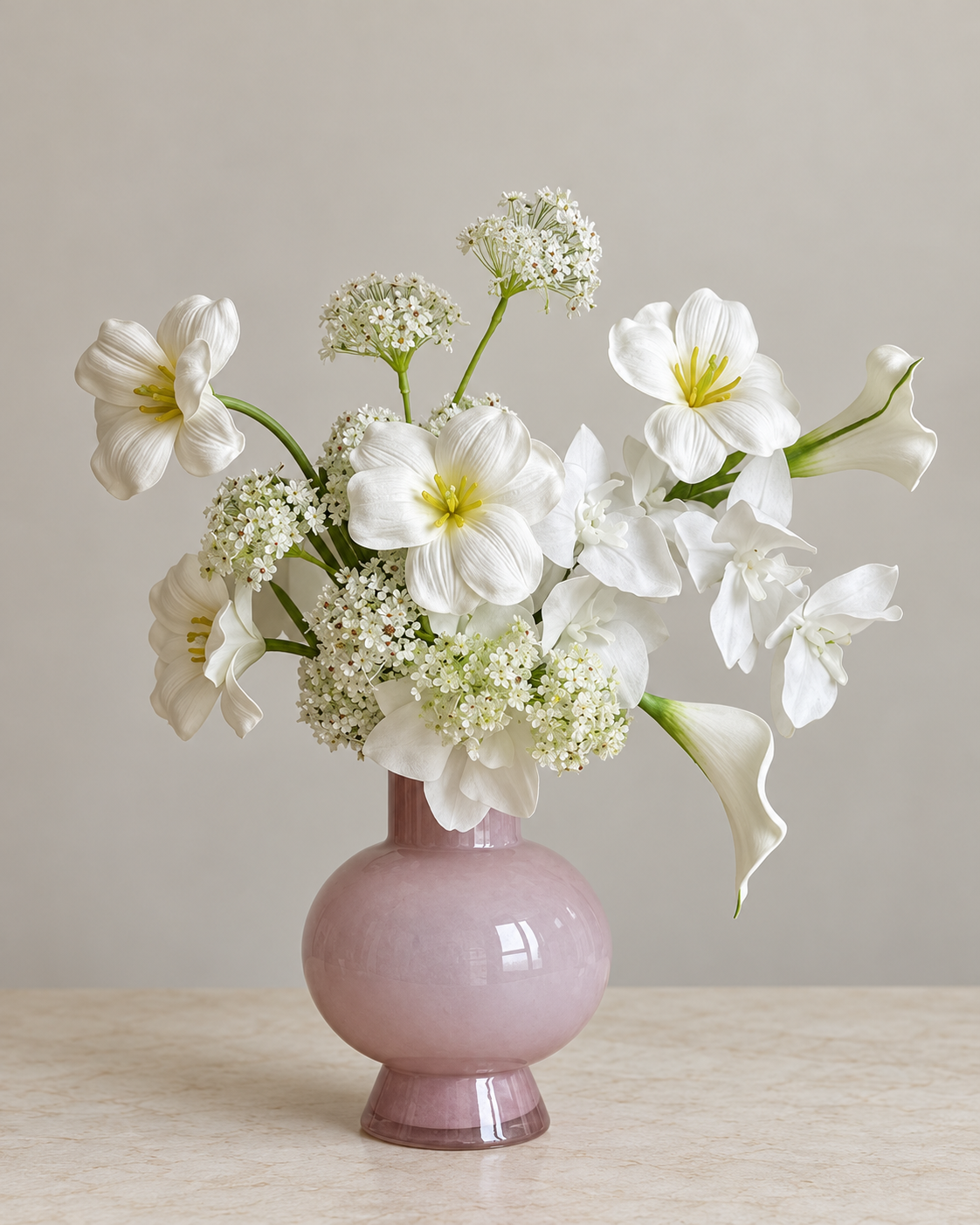 Ivory Orchid & Calla Lily Faux Floral Bouquet