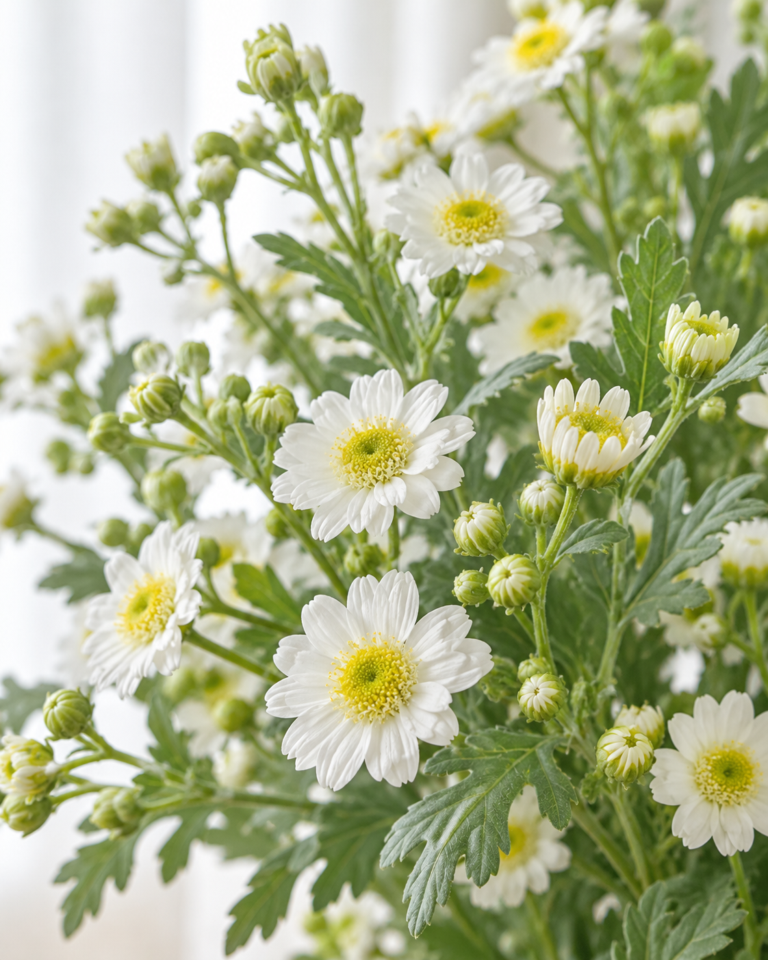 Meadow White Daisy Faux Floral Bouquet (5 Stems)