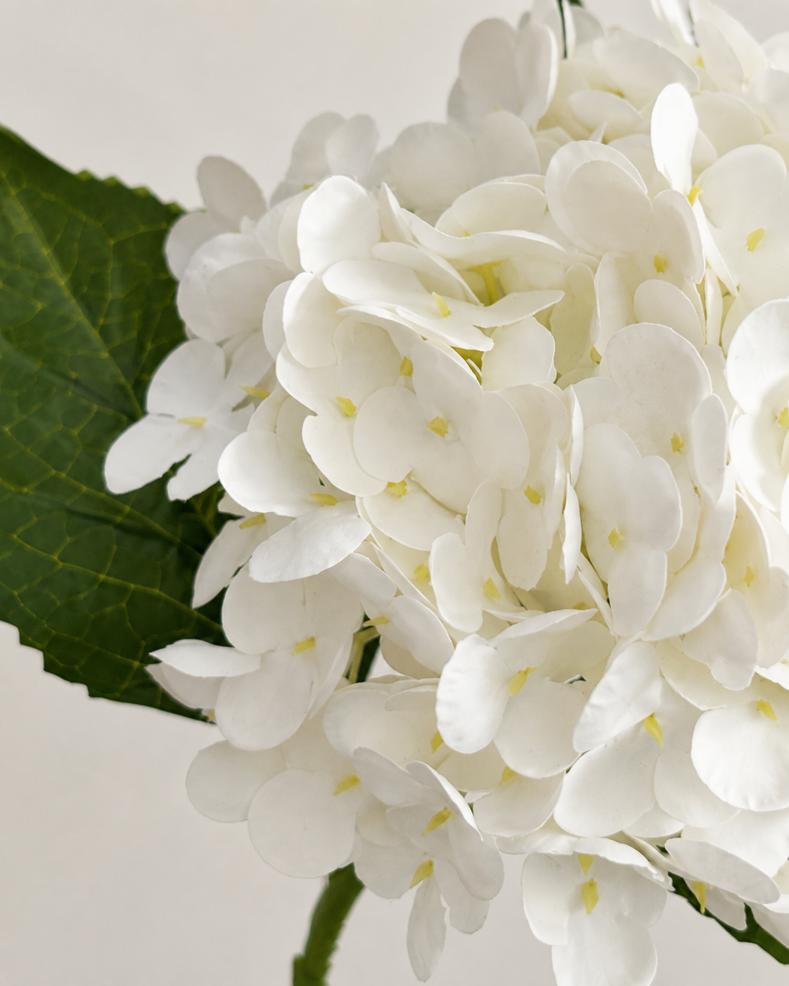 White Fabric Artificial Hydrangea Stem - 51 cm