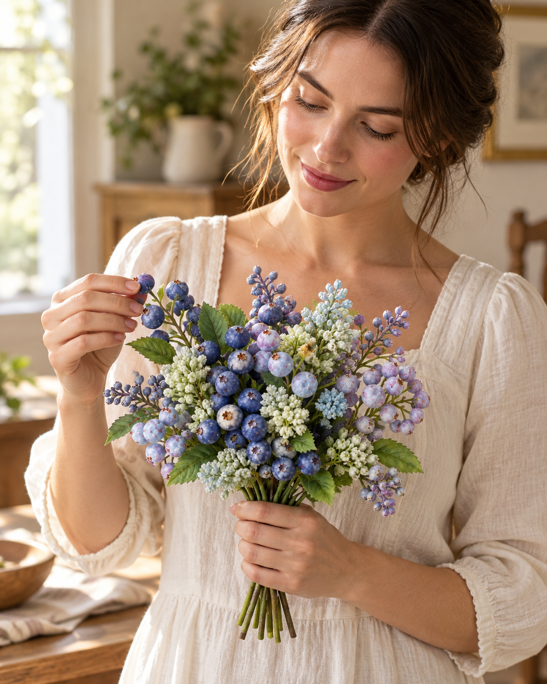 Blueberry Harvest Faux Botanical Stem Bundle
