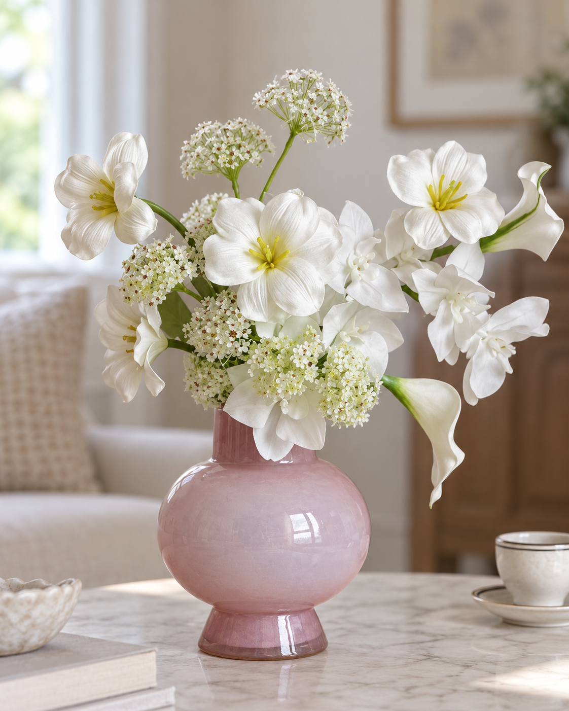 Ivory Orchid & Calla Lily Faux Floral Bouquet