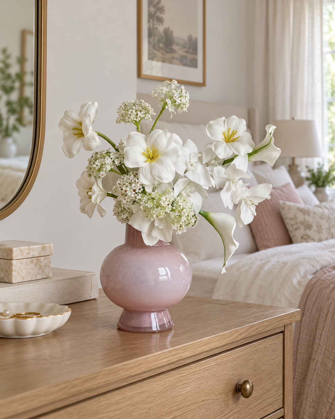 Ivory Orchid & Calla Lily Faux Floral Bouquet