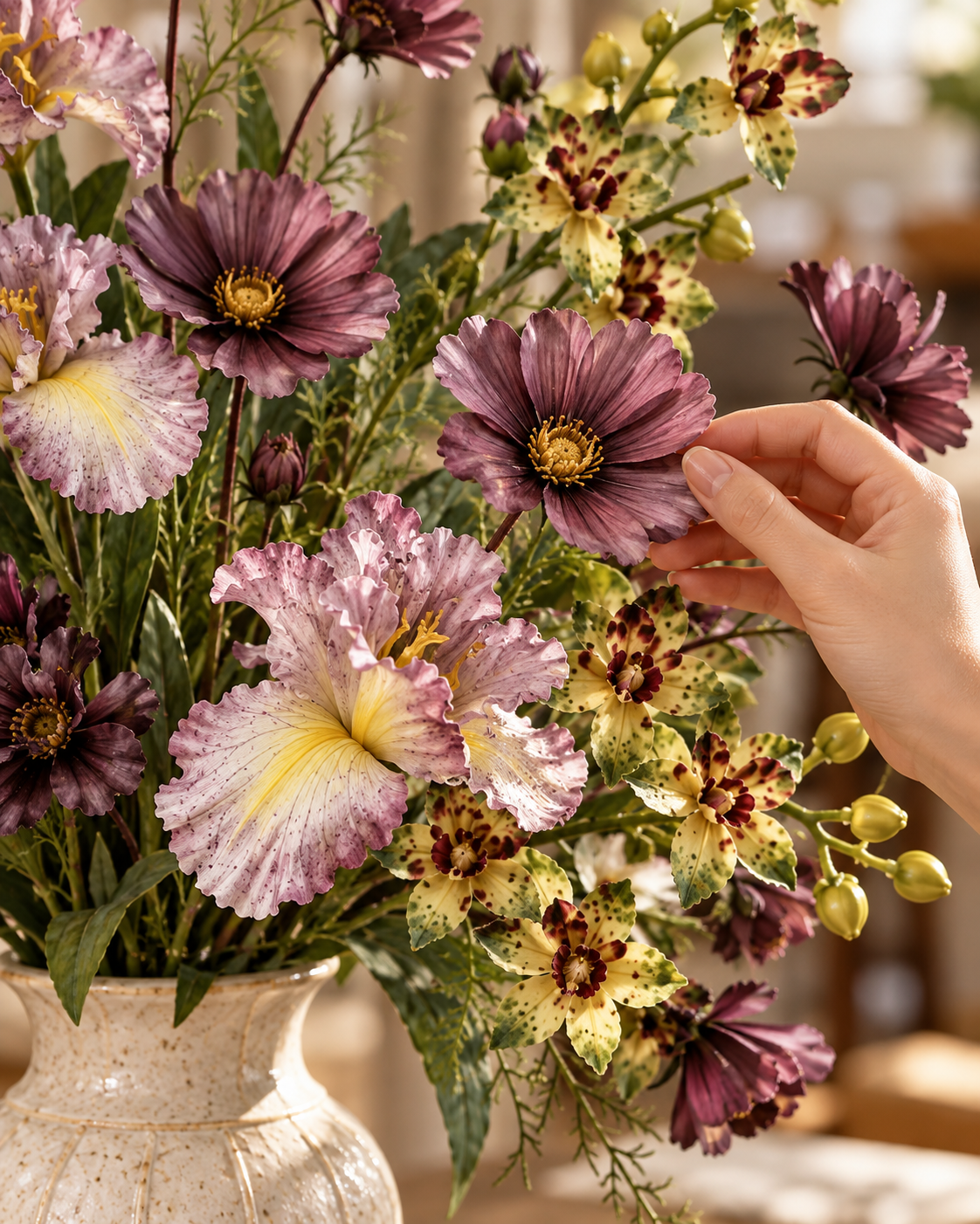 Moody Mauve Garden Faux Flower Bundle