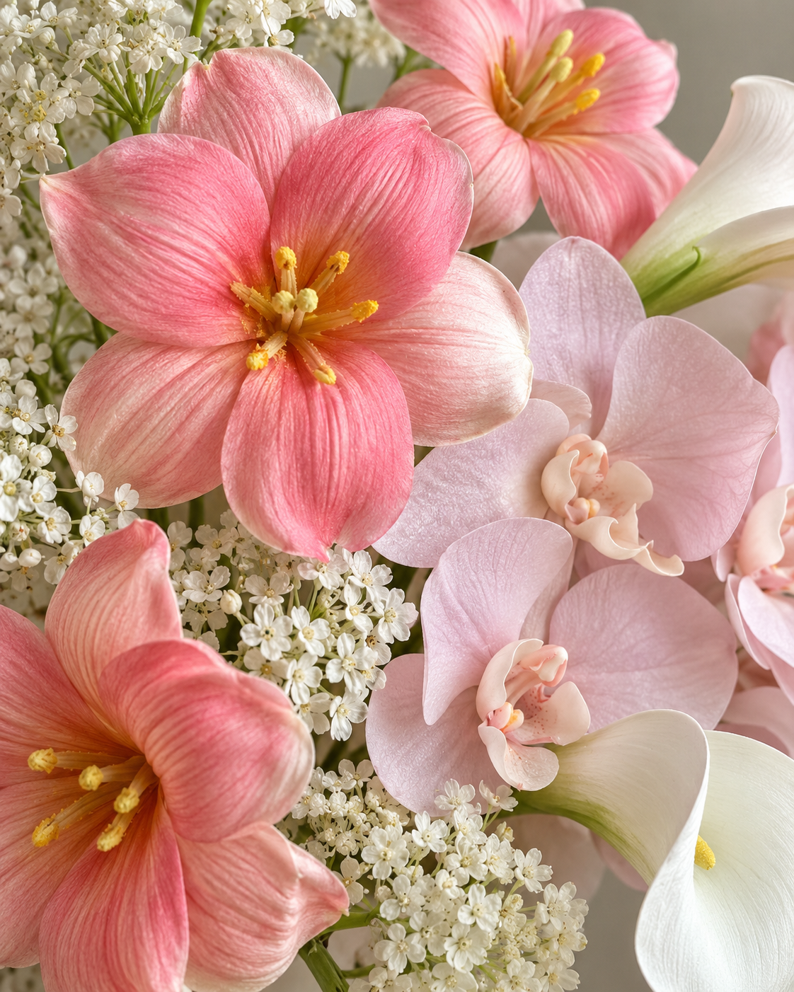 Blush Pink Tulip & Orchid Faux Floral Bouquet