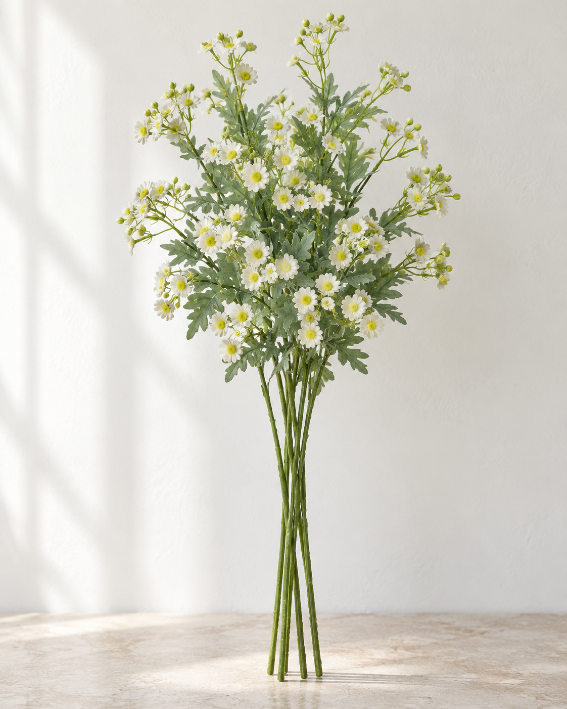 Meadow White Daisy Faux Floral Bouquet (5 Stems)