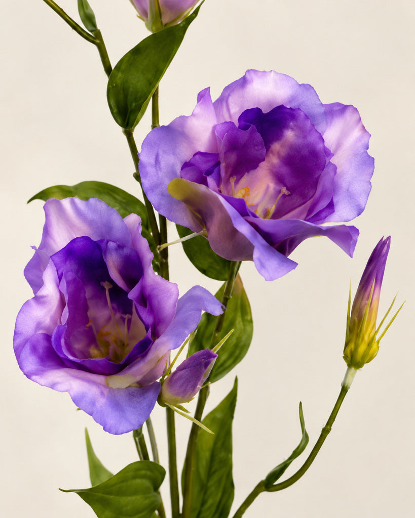 Purple Artificial Lisianthus Spray - 57 cm