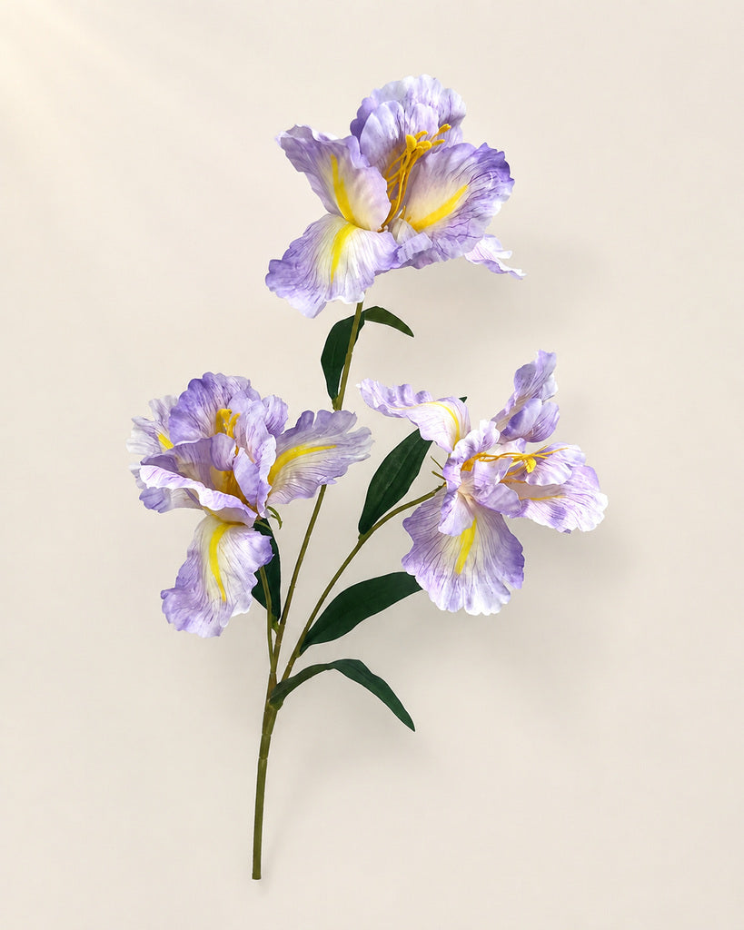 Light Purple Artificial Large Iris Spray - 88 cm