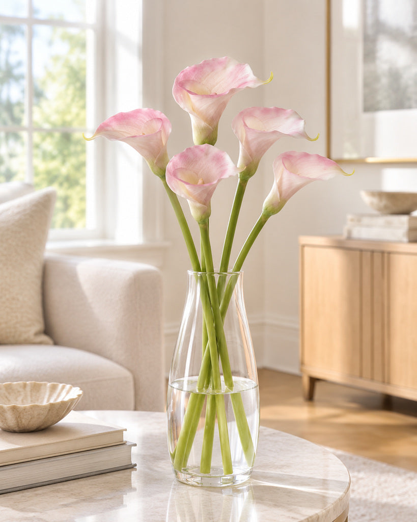 Blush Pink Plastic Calla Lily - 72 cm