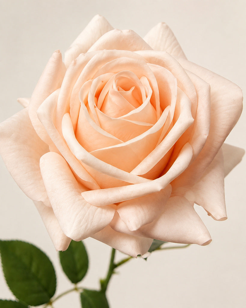 Champagne Fabric Artificial Rose Stem - 66 cm