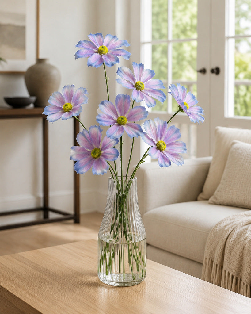 Lavender Artificial Cosmos Floral Spray - 60 cm