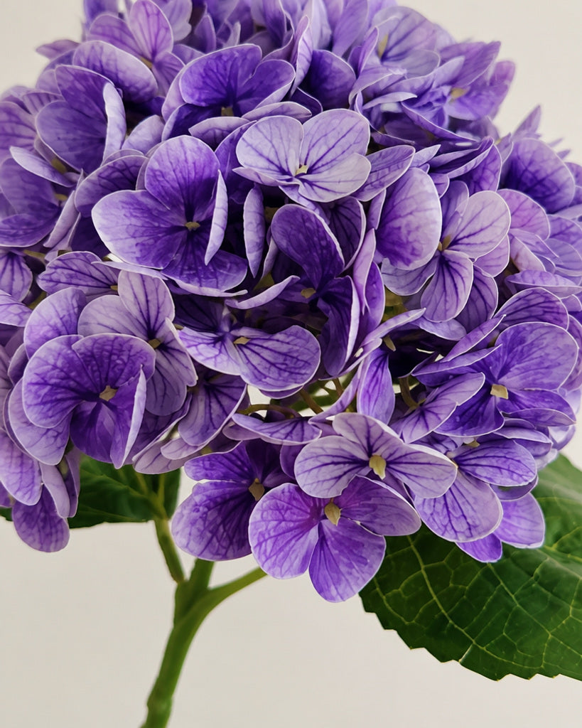 Purple Fabric Artificial Hydrangea Stem - 51 cm