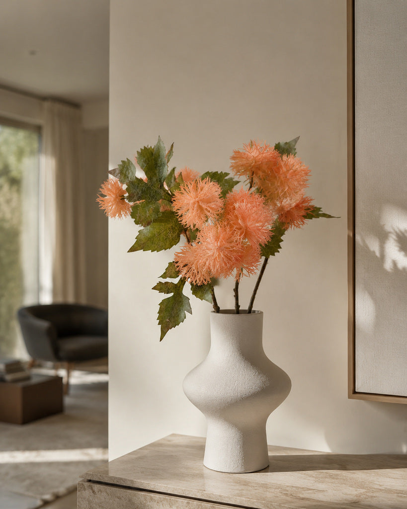 Orange Artificial Allium Floral Spray - 60 cm