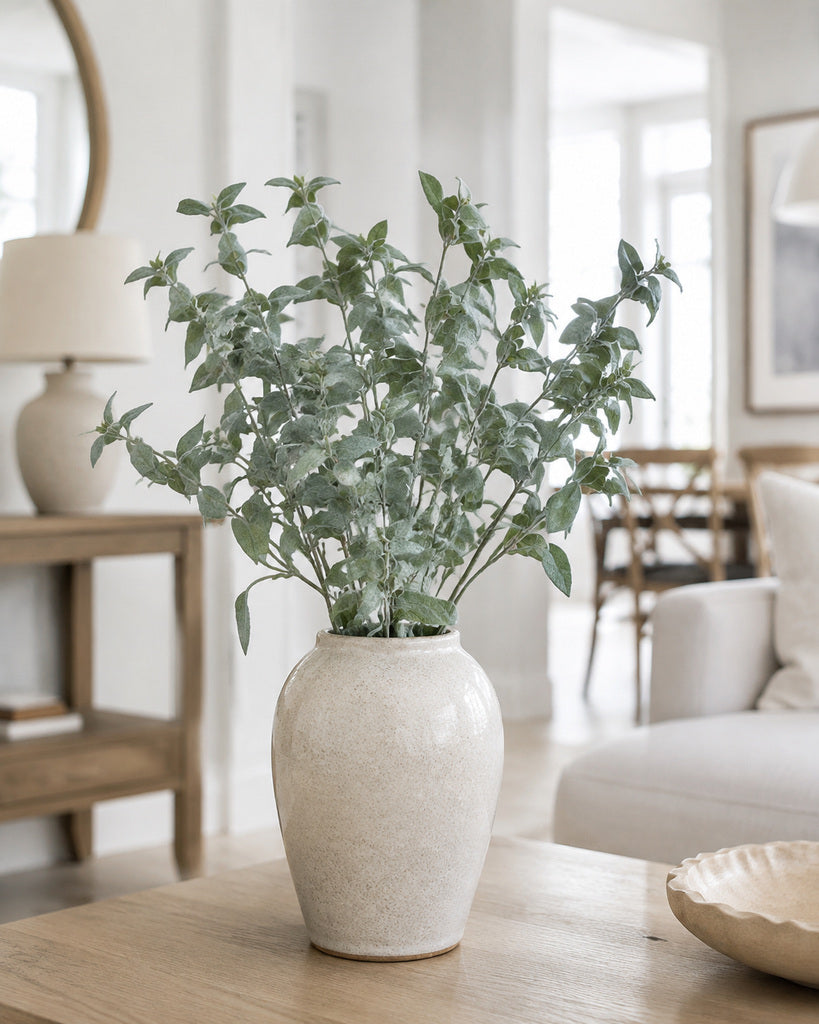 White Green Artificial Sage Greenery Spray - 40 cm