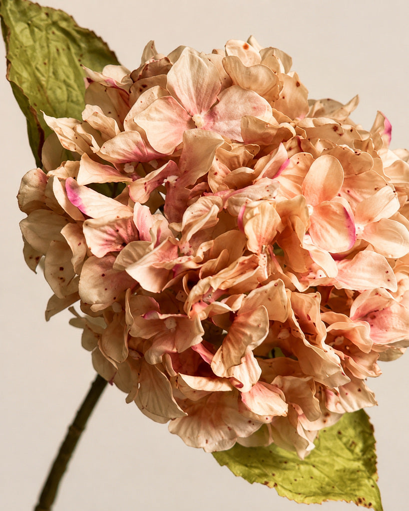 Autumn Pink Artificial Hydrangea Stem - 68 cm