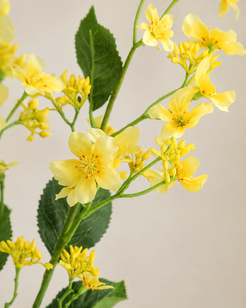 Yellow Fabric Artificial Tung Flower Spray - 62 cm