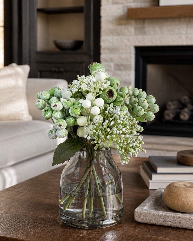 White Artificial Forest Berry Bundle - 32 cm