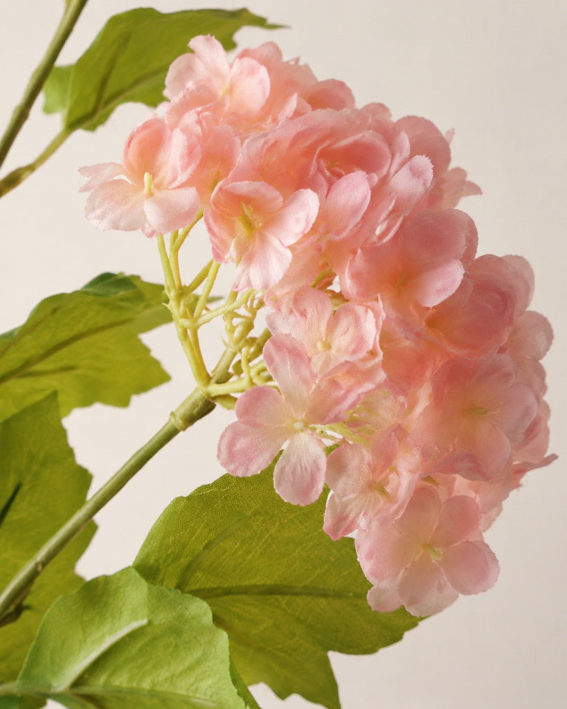 Pink Plastic Artificial Snowball Flower Branch - 68 cm