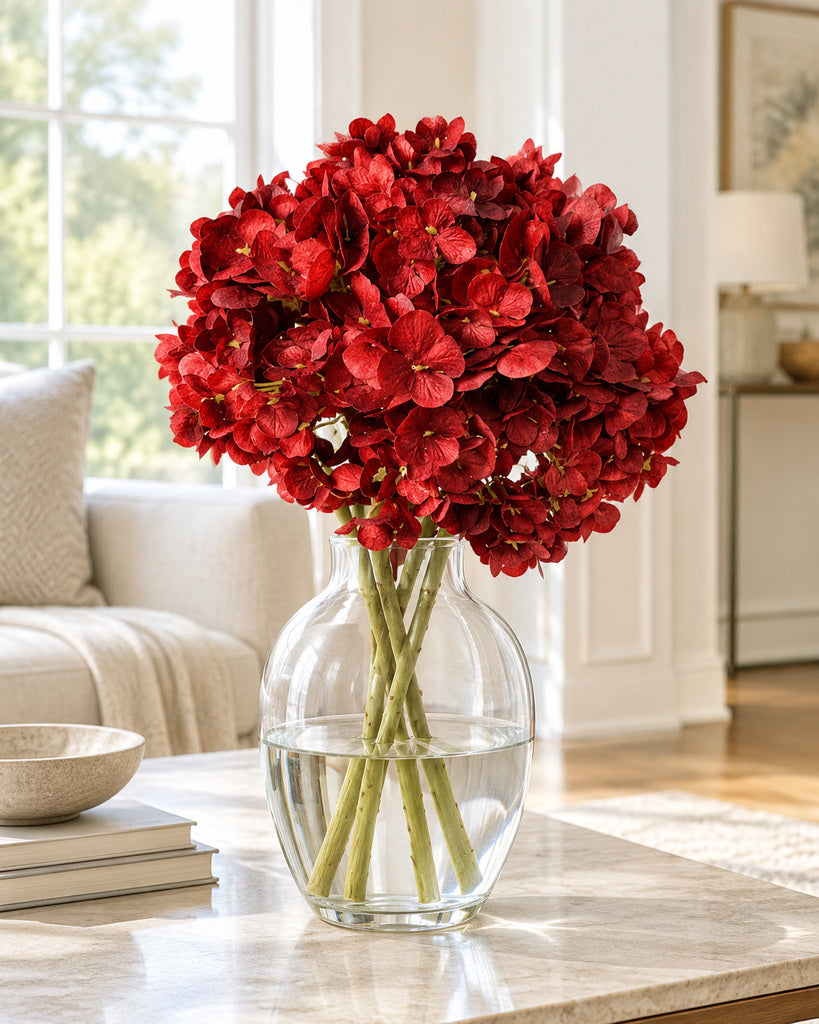 Red Dutch Hydrangea Large Stem - 64 cm