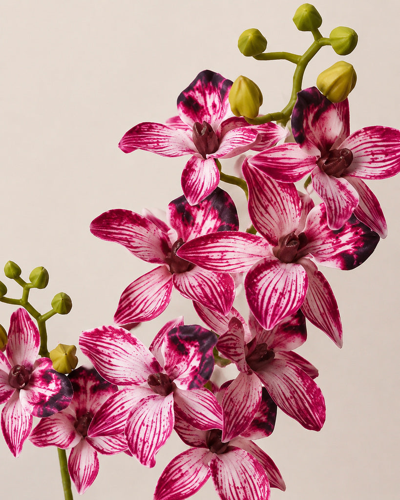 Magenta Nylon Mesh Artificial Chidori Orchid Spray - 87 cm