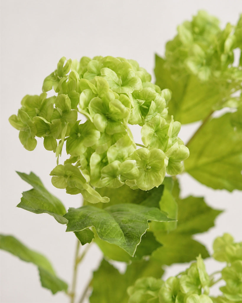 Green Plastic Artificial Snowball Flower Branch - 68 cm