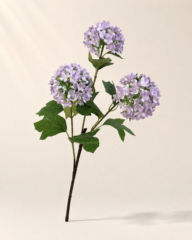 Purple Artificial Wood Hydrangea Spray - 70 cm