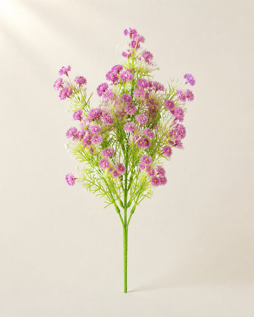 Purple Soft Rubber Artificial Baby's Breath Bouquet - 34 cm