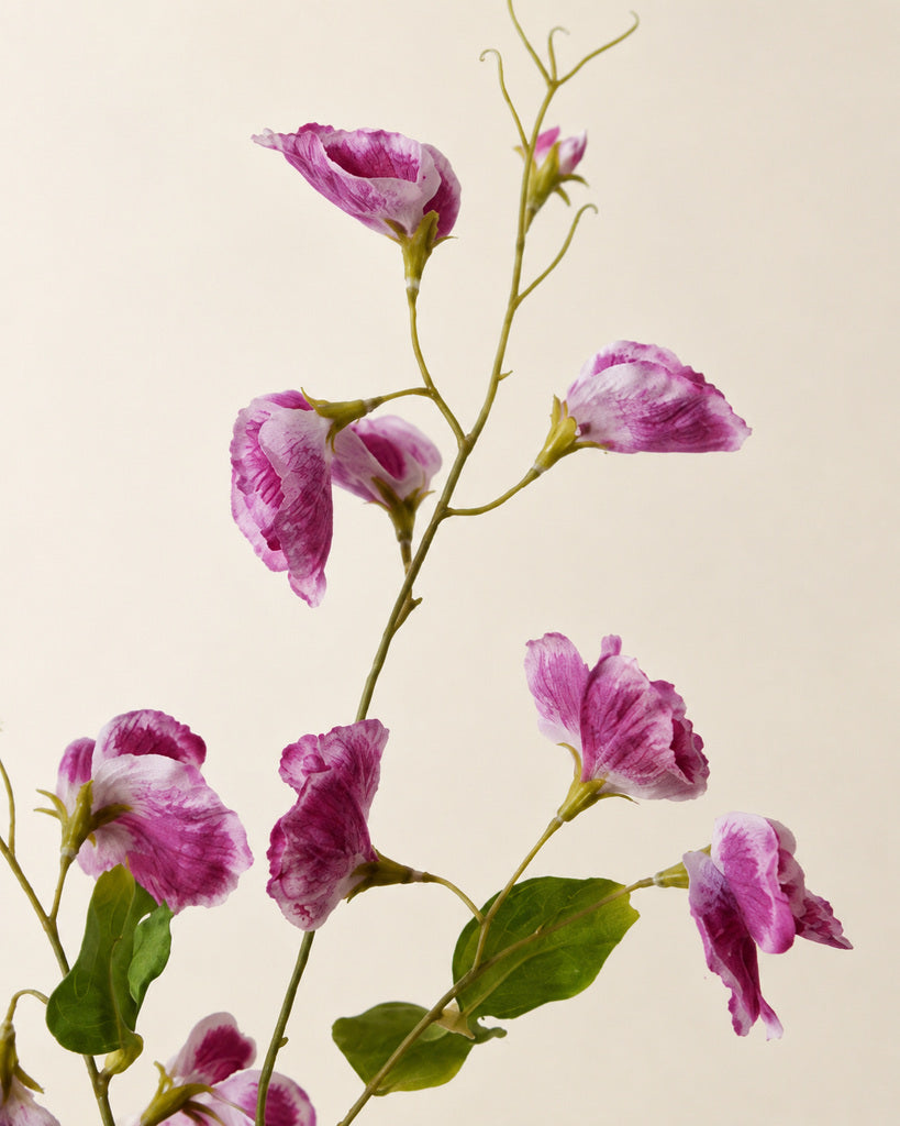 Purple Fabric Artificial Sweet Pea Spray - 73 cm