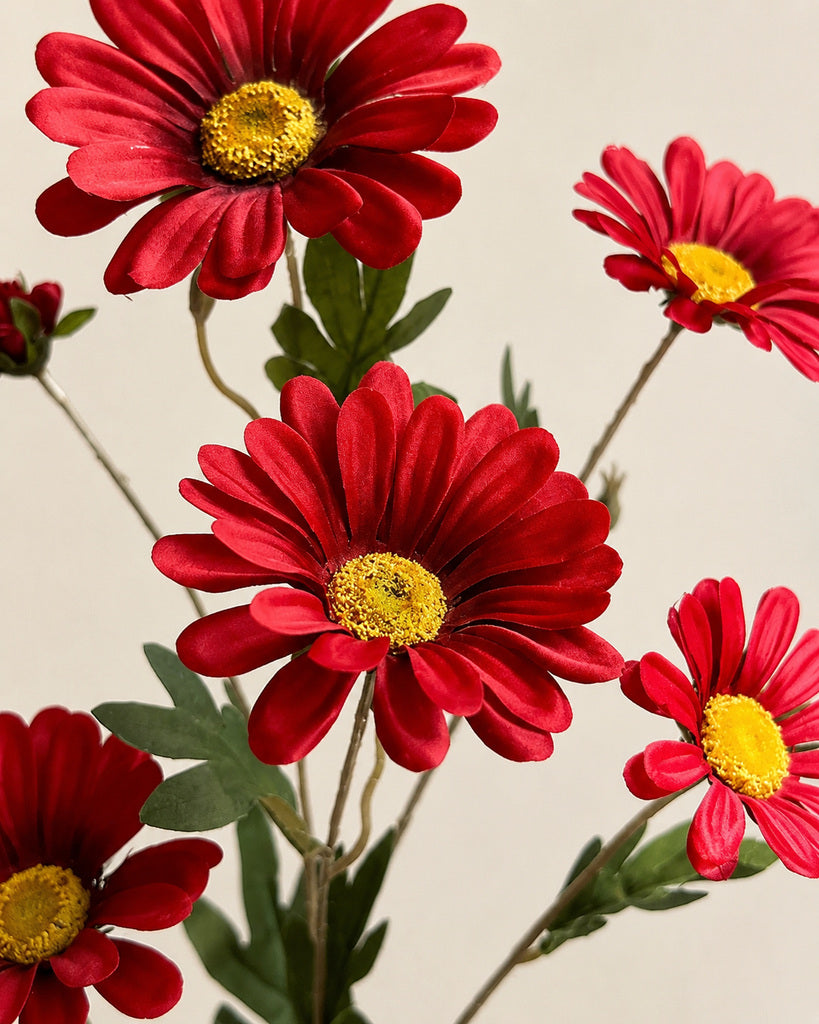 Red Artificial Daisy Floral Stem - 75 cm