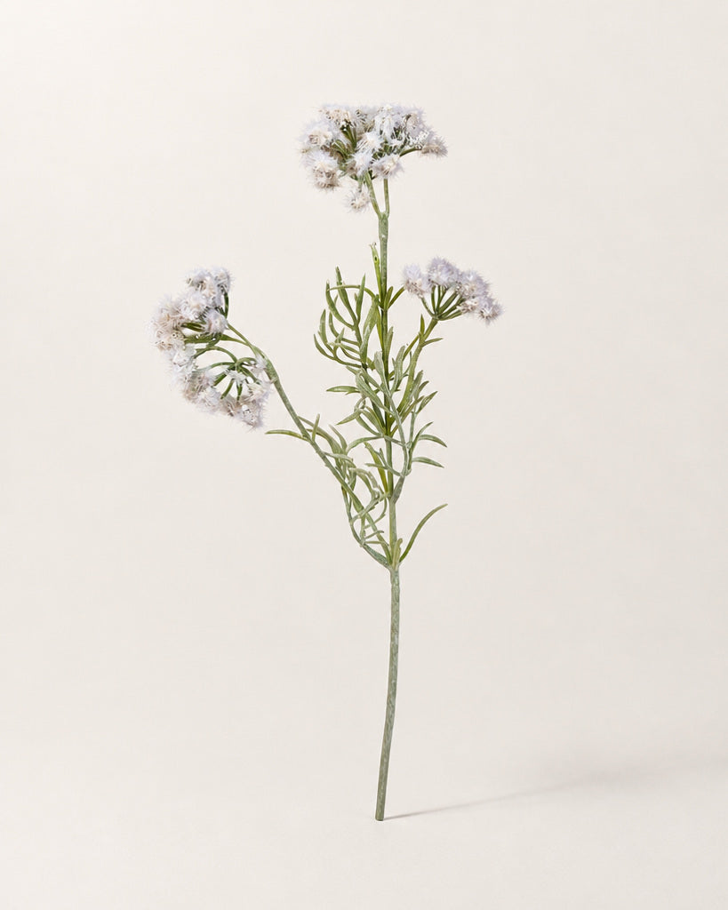 White Flocked Artificial Dandelion Stem - 35 cm