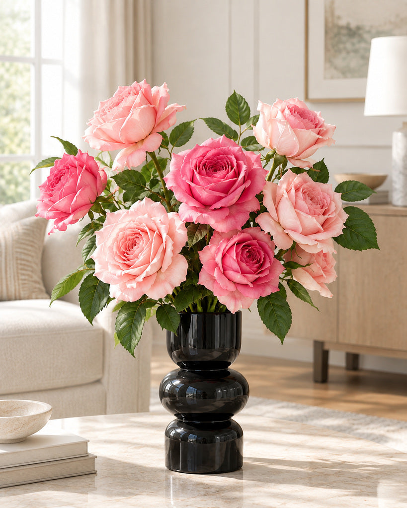 Blush & Deep Pink Rose Faux Flower Bundle