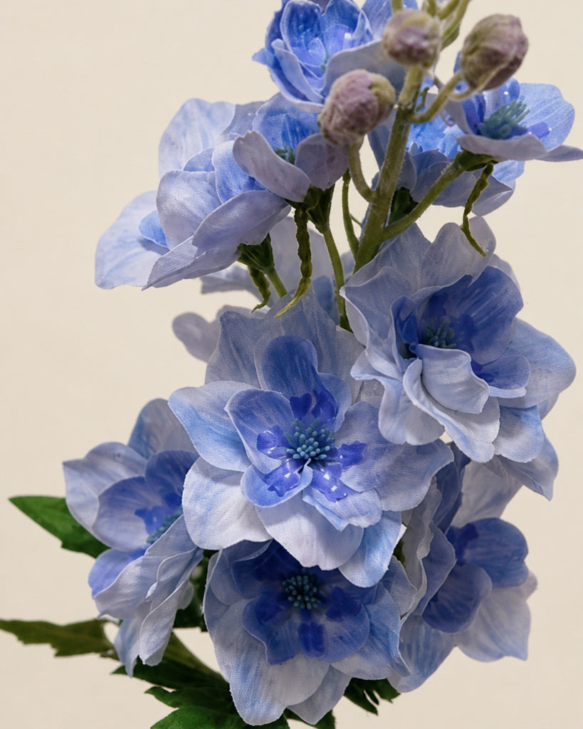 Blue Fabric Artificial Delphinium Spray - 72 cm