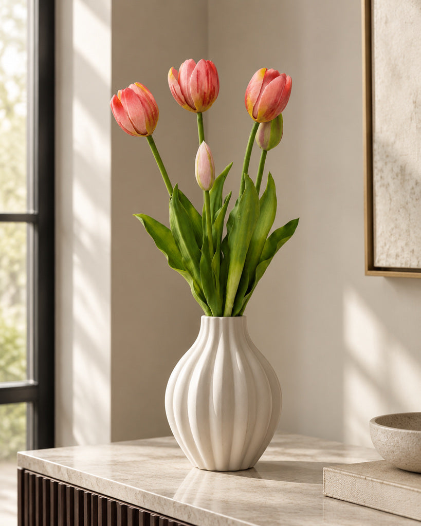 Deep Pink Soft Rubber Tulip Bush - 40 cm