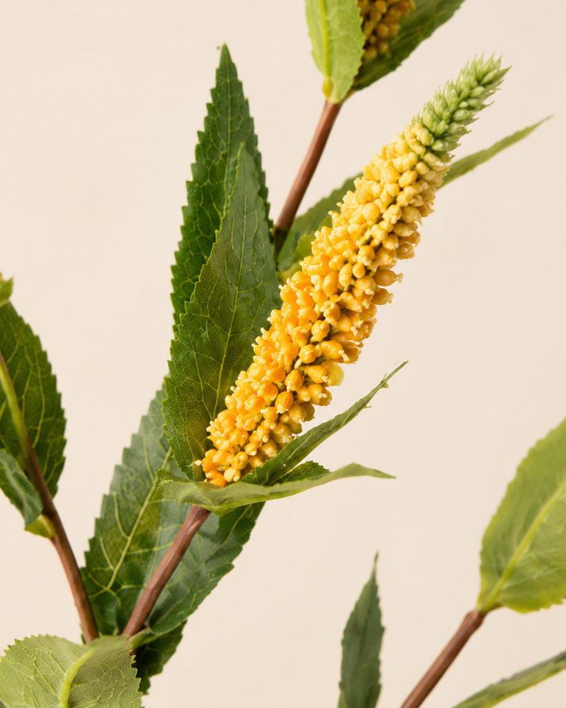 Golden Yellow Plastic and Fabric Lavender Stem - 72 cm