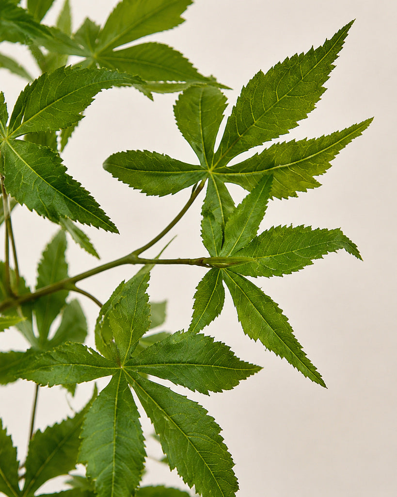 Green Artificial Maple Leaf Branch - 70 cm